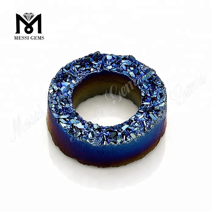 卸売ブルーカラータイヤ形状ナチュラルドルジー瑪瑙石