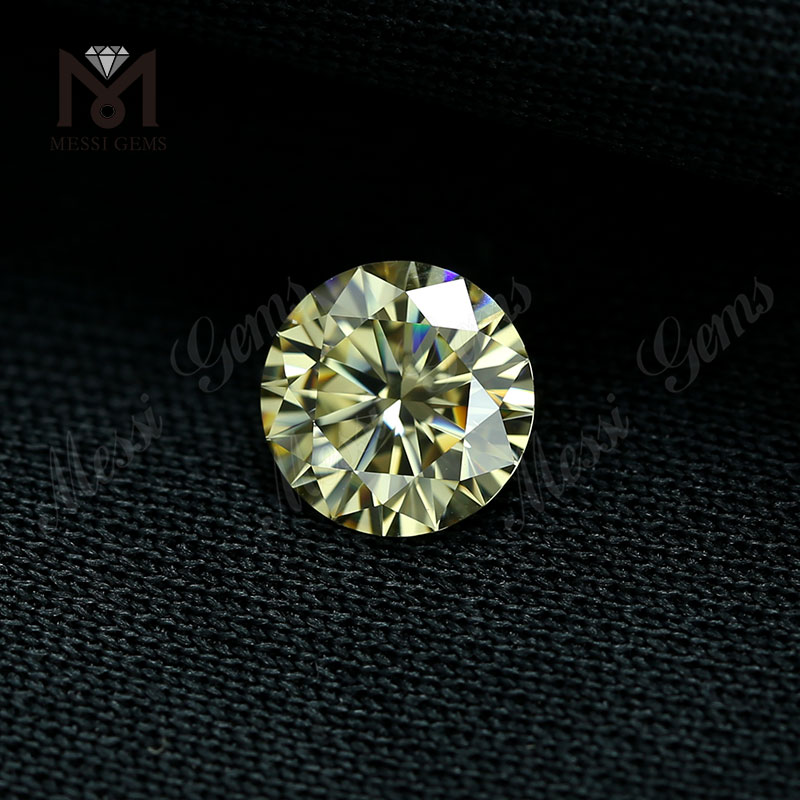 工場出荷時の価格のルース宝石 1 カラット ブリリアント カット イエロー モアサナイト ダイヤモンド