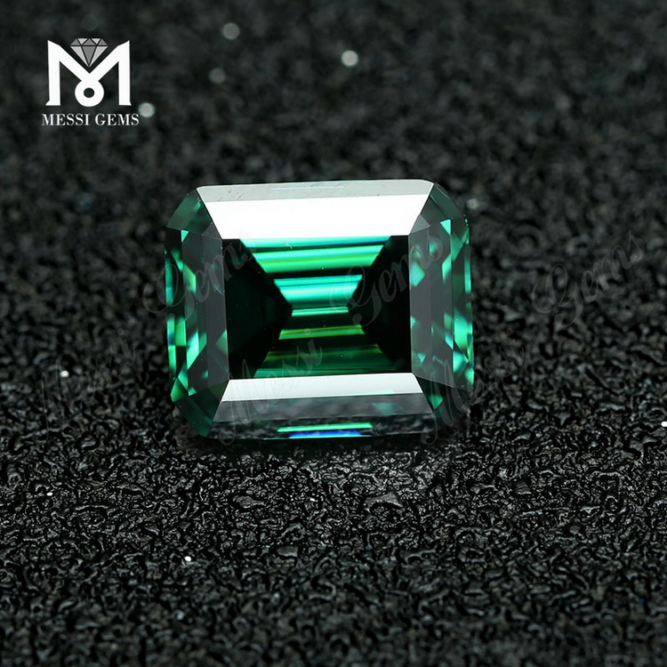 ラボ作成のルース宝石のカラットあたりの価格 オクタゴン グリーン モアサナイト ダイヤモンド