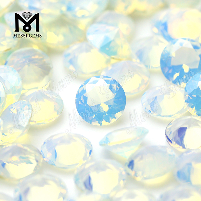 卸売ガラス石価格ラウンド合成オパールクリスタルガラス宝石