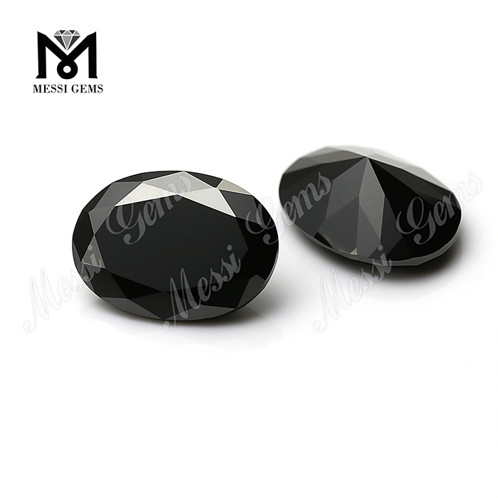 オーバルカット合成ブラックカラールースモアサナイト ダイヤモンドの価格