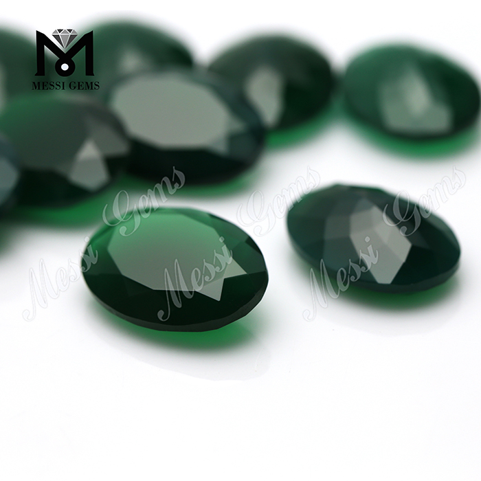 最高品質の楕円形13x18MM緑瑪瑙石卸売天然瑪瑙