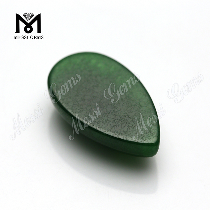 卸売価格梨の形14x24mm緑の翡翠石