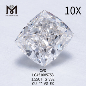 1.55 カラット g vs2 Cvd クッション カット 合成ダイヤモンド 工場出荷時の価格