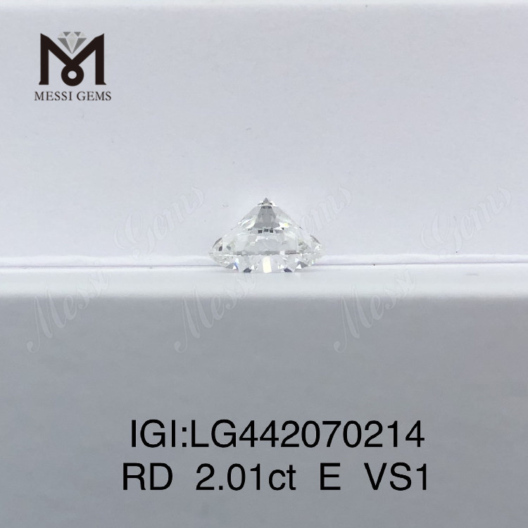 2.01 カラット E VS1 ラウンド格安ラボ グロウン ジェム ダイヤモンド 3EX 格安価格