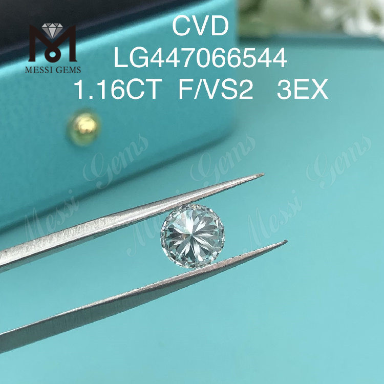 1.16 カラット F VS2 ラウンド ブリリアント EX カット ラボ ダイヤモンド CVD