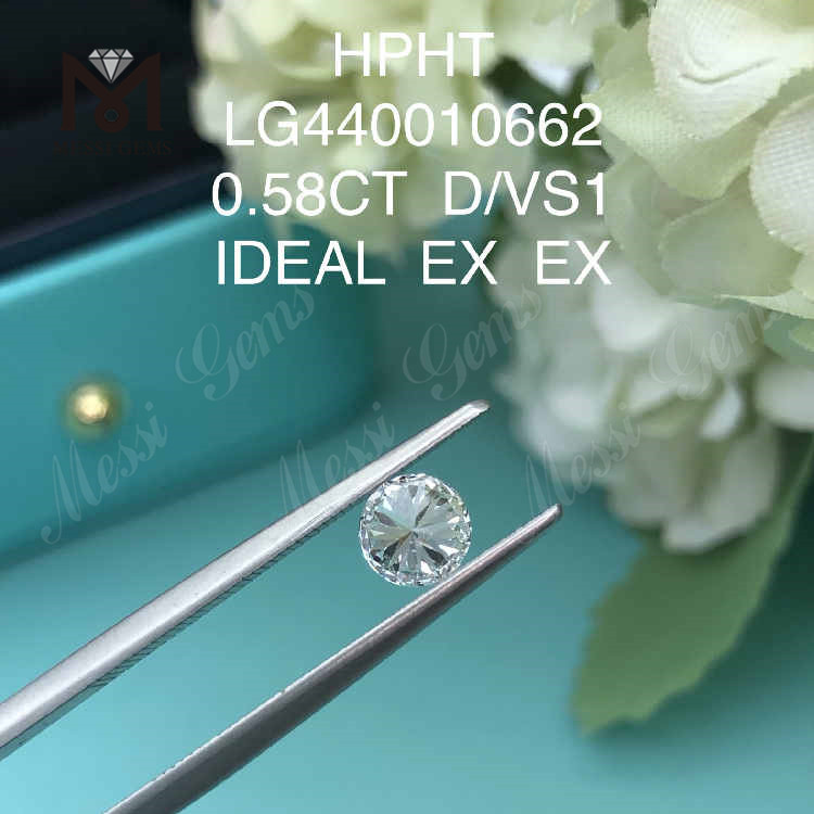 0.58CT D/VS1 ラウンドラボダイヤモンド IDEAL EX EX