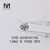 1.06ct VVS ラボ ダイヤモンド rd G カラー Cvd ダイヤモンド 3EX 宝石在庫あり