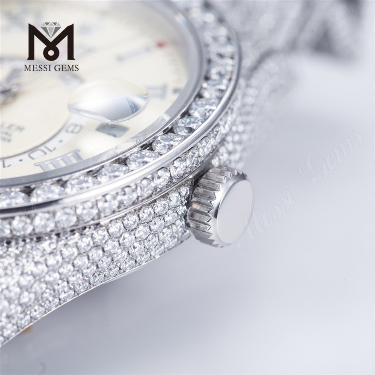 カスタムデザイン男性女性高級ハンドセットアイスアウトトップブランドモアッサナイトダイヤモンド腕時計