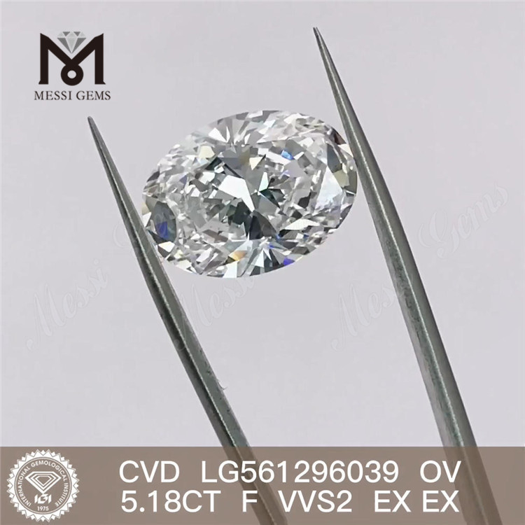 5.18CT OV F VVS2 EX EX LG561296039 合成ダイヤモンド CVD 