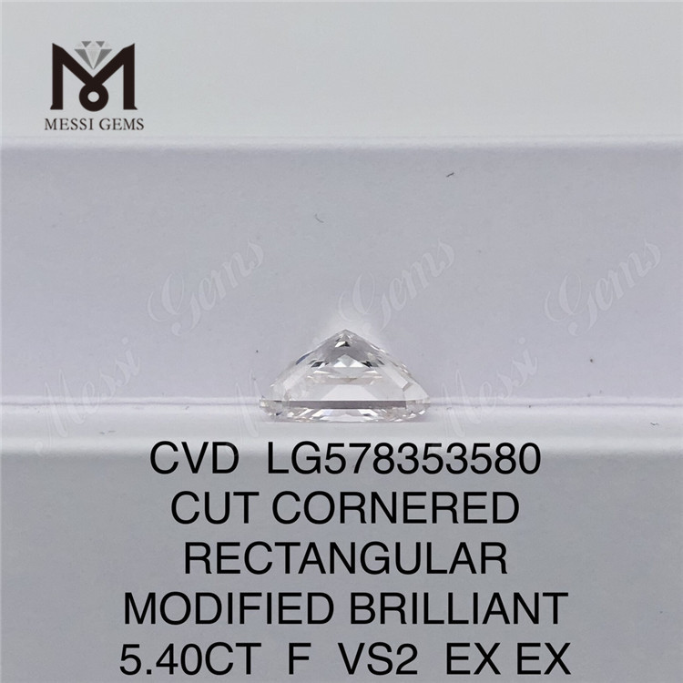 5.40CT F VS2 EX EX 長方形修正ブリリアント高品質ラボ ダイヤモンド CVD LG578353580