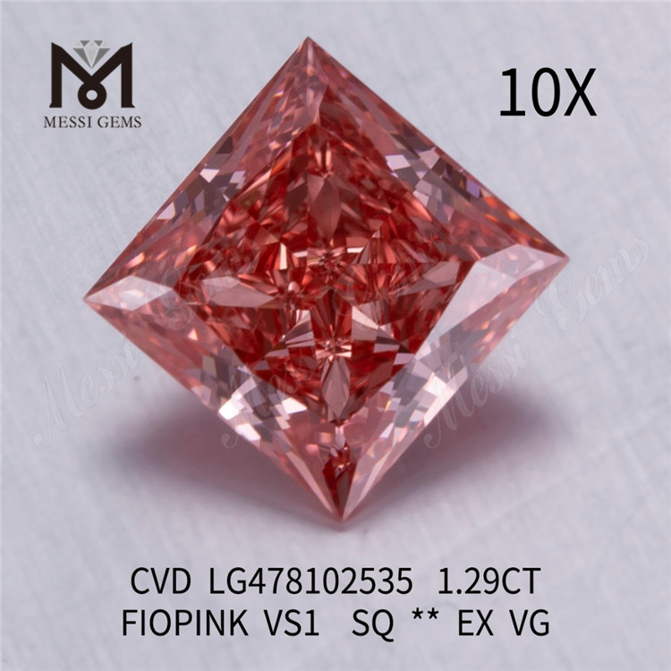 1.29CT FIOPINK VS1 卸売ラボ作成ダイヤモンド CVD LG478102535
