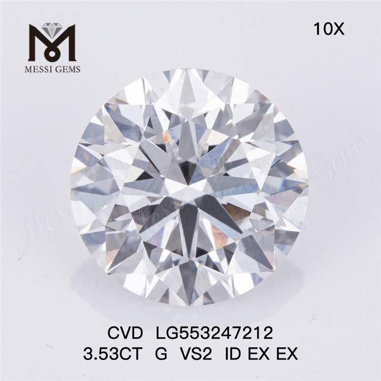 3.53CT G VS2 ID EX EX 合成ダイヤモンド ラウンド カット ルース 合成ダイヤモンド IGI