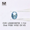 1.11ct 7.75X5.94X3.62MM オーバル カット ラボ ダイヤモンド VVS2