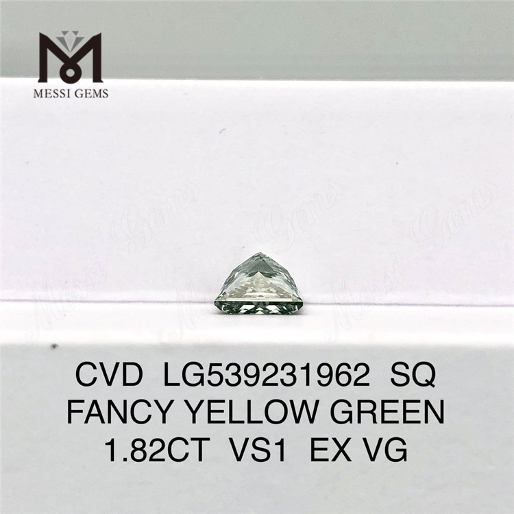 1.82 カラットの最高のルース ラボ ダイヤモンド SQ ファンシー イエロー グリーン ラボ ダイヤモンドのコスト工場価格