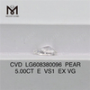 5.00CT PEAR E VS1 IGI 加工ダイヤモンド工場出荷時の価格丨Messigems LG608380096 