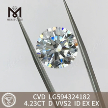 4.23CT D VVS2 ID EX EX ラウンド cvd 合成ダイヤモンド 手頃な価格の LG594324182丨Messigems