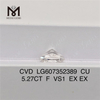 5.27CT クッション F VS1 CVD ルース ダイヤモンド IGI 認定 サステナブル エレガンス丨Messigems CVD LG607352389