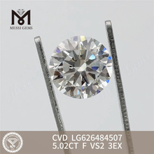 5.02CT F VS2 3EX IGI 認定ルース ダイヤモンド CVD LG626484507丨Messigems