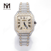 カスタマイズ VVS モアッサナイト腕時計メンズパスダイヤモンドテスターシルバーゴールドメッキアイスアウトファインジュエリー