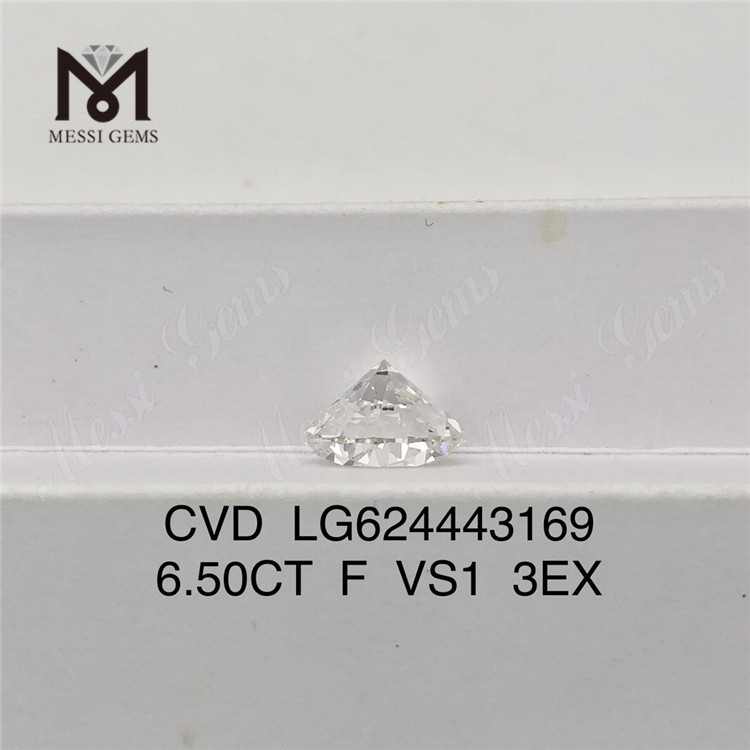 6.50CT F VS1 3EX CVD ラウンド ルース 製造ダイヤモンド LG624443169丨Messigems