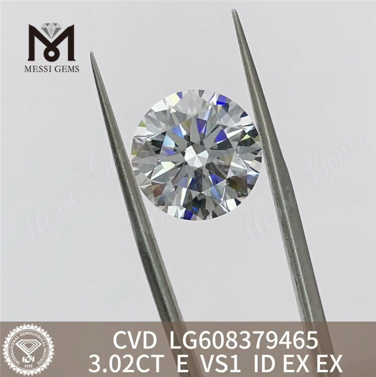 3.02CT E VS1 3ct 合成ダイヤモンド cvd ファインジュエリーを特別な価値で提供します LG608379465丨Messigems 