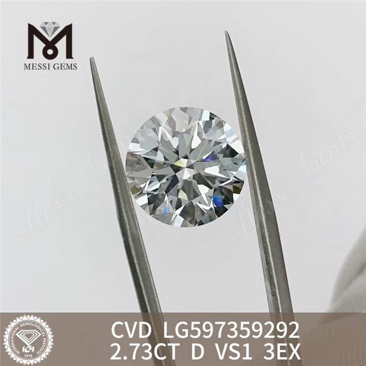 2.73ct igi 認定ダイヤモンド D VS1 3EX 高品質 CVD ダイヤモンド LG597359292丨Messigems