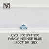 1.10CT SI1 ファンシー インテンス ブルー 最安ラボ クリエイト ダイヤモンド丨Messigems CVD LG617411206 