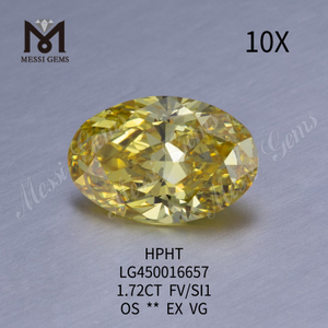 1.72ct FVY オーバル ブリリアント カット SI1 合成ダイヤモンド