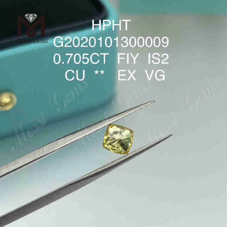 0.705ct FIY マン クリエイテッド ダイヤモンド クッション カット SI2