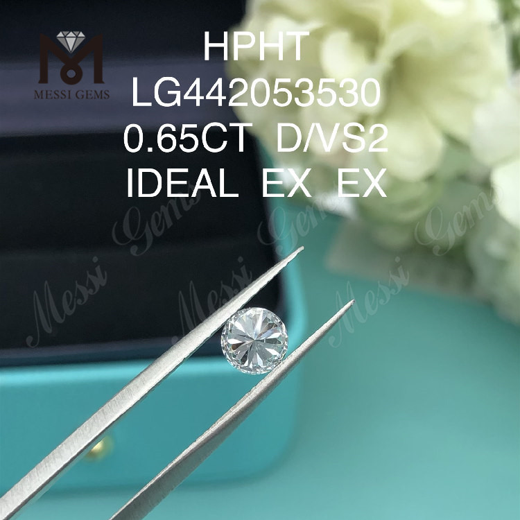 0.65 カラット D VS2 ラウンド ラボ グロウン ダイヤモンド IDEAL HPHT ダイヤモンド卸売