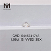 1.06ct VVS ラボ ダイヤモンド rd G カラー Cvd ダイヤモンド 3EX 宝石在庫あり