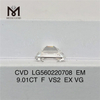 9.01CT F VS2 EX VG 最大 合成ダイヤモンド CVD EM IGI 工場出荷時の価格