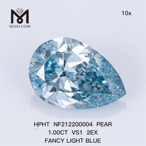 NF212200004 1.00CT VS1 2EX ファンシー ライト ブルー HPHT ペア ダイヤモンド