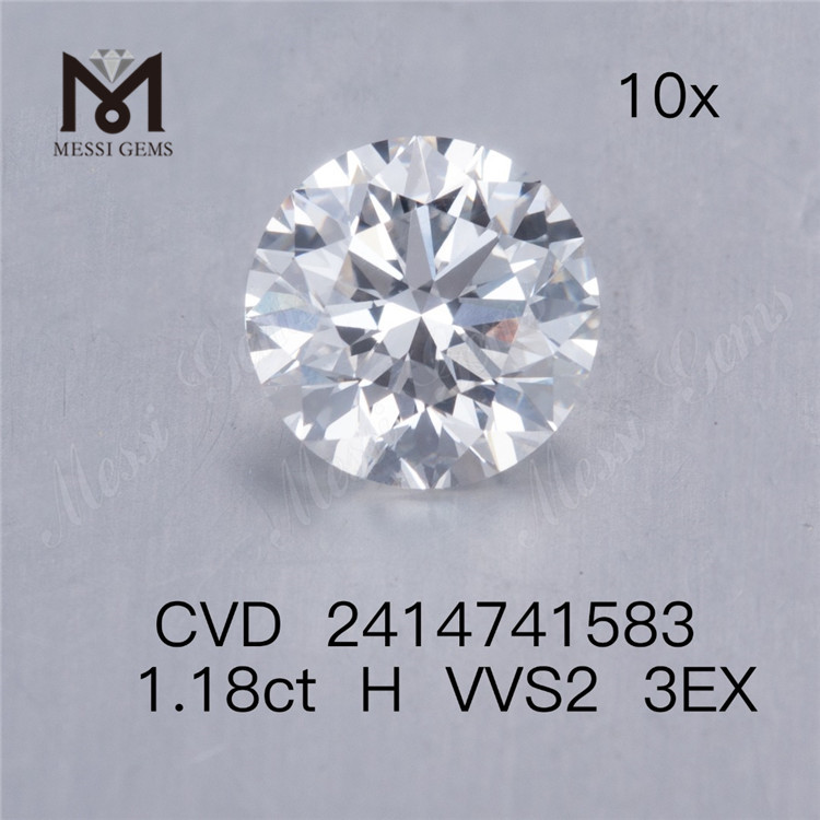 1.18ct H rd ラボ ダイヤモンド 3EX vvs オンラインで cvd ダイヤモンドを工場価格で購入する