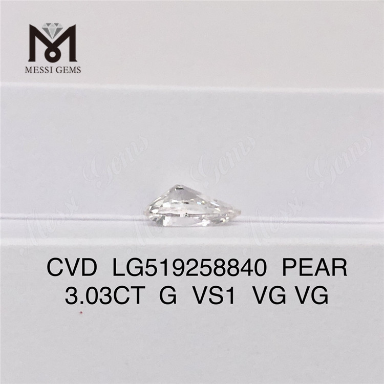 3.03CT G VS1 VG VG ラボ グロウン ダイヤモンド CVD ペアー ラボ ダイヤモンド 