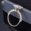 6*8 ミリメートル DEF モアサナイト 18k ホワイト ゴールド結婚指輪カスタマイズされた婚約指輪 モアサナイト リング