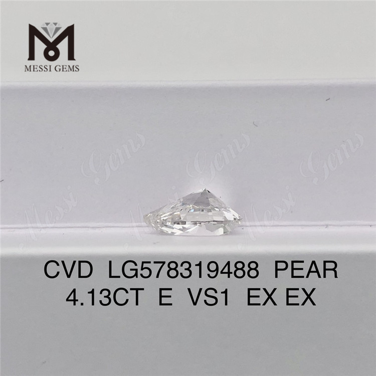 4.13CT E VS1 EX EX ルース 合成ダイヤモンドs CVD LG578319488 梨 販売用
