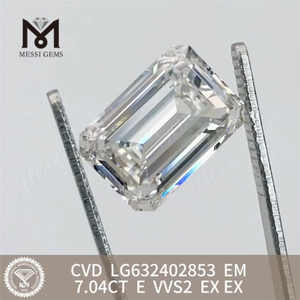 7.04CT EM E VVS2 新しいダイヤモンド CVD LG632402853丨Messigems 