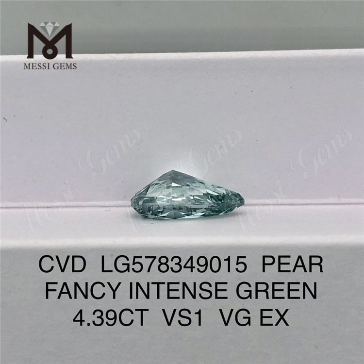 4.39CT ペア ファンシー インテンス グリーン VS1 VG EX CVD グリーン ダイヤモンド LG578349015