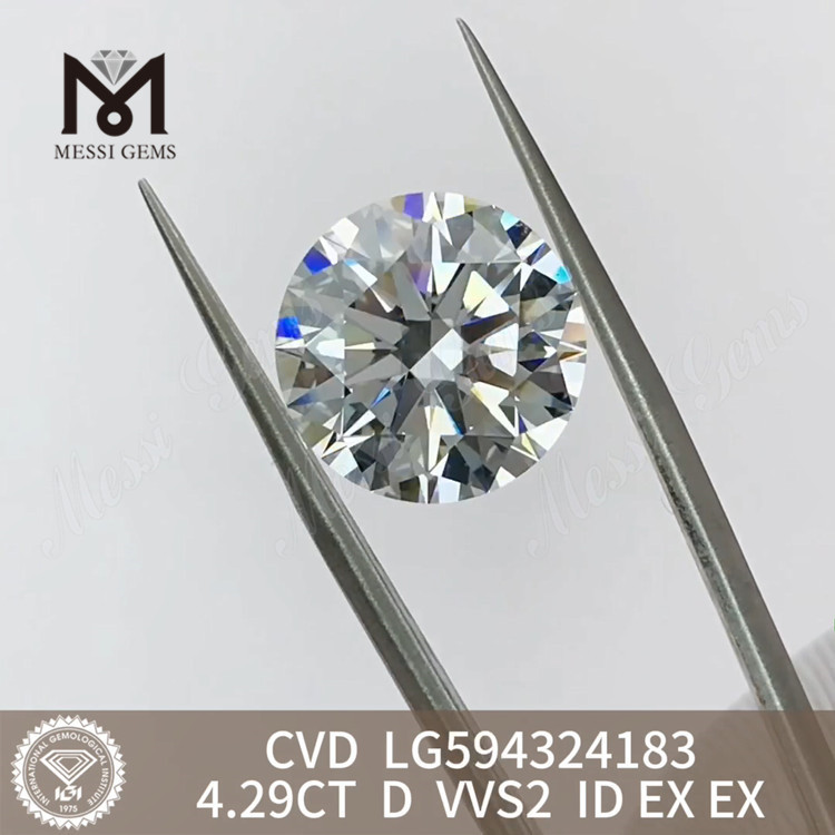 4.29CT D VVS2 ID EX EX 4ct cvd ダイヤモンド販売用 LG594324183丨Messigems