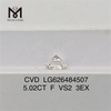 5.02CT F VS2 3EX IGI 認定ルース ダイヤモンド CVD LG626484507丨Messigems
