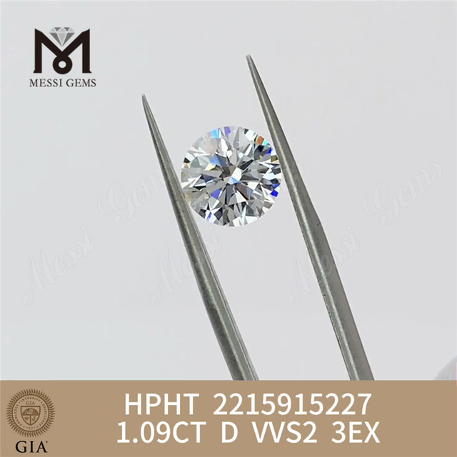 1.09CT D VVS2 3EX HPHT ラボ養殖ダイヤモンド GIA 2215915227丨Messigems 