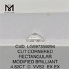 4.82 カラット ラボ グロウン ダイヤモンド D VVS2 長方形カット CVD LG597359294 丨Messigems