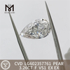 3.26CT PEAR F VS1 igi 認定ダイヤモンド CVD 品質保証丨Messigems LG602357761