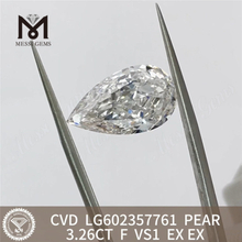 3.26CT PEAR F VS1 igi 認定ダイヤモンド CVD 品質保証丨Messigems LG602357761