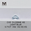 5.71CT VS2 AS ライトブルー合成ダイヤモンド販売丨Messigems CVD S-LG3948 