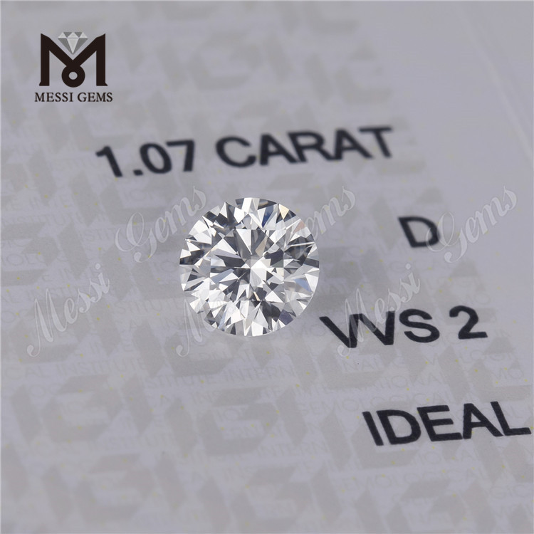 IDEAL 合成 1.07ct VVS あたりカラット価格、ラージサイズ ラボ グロウォン D HPHT CCVD ダイヤモンド
