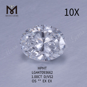 1.00 カラット D VS2 クラリティ グレード オーバル ラボ ダイヤモンド HPHT