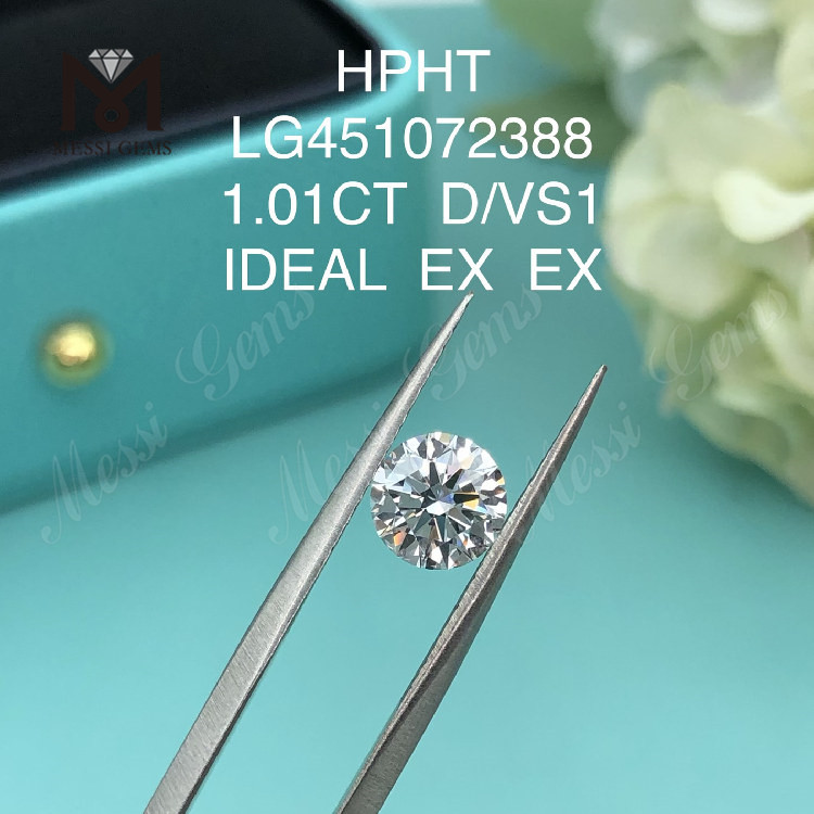 1.01 ct D VS1 ラウンド IDEL カット グレード 合成ダイヤモンド HPHT